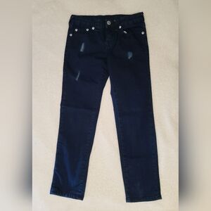 Girls True Religion Geno Relaxed Slim Distressed Jeans Adjustable Waist Size 10